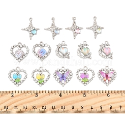 20Pcs 8 Styles Platinum Alloy Glass Pendants&nbsp;FIND-FS0003-78