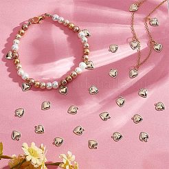 304ステンレススチールチャーム  膨らんだ心  ゴールドカラー  10x8x0.8mm  穴：1mm  150個/箱&nbsp;STAS-HY0001-13