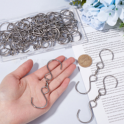 30Pcs Stainless Steel Spinning S Shaped Hooks&nbsp;AJEW-SP0001-43