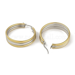 PVD Vacuum Plating 201 Stainless Steel Split Hoop Earrings for Women&nbsp;EJEW-F345-13GP