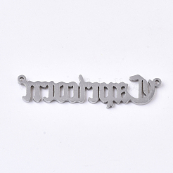 変色しない201ステンレス鋼リンクコネクター  レーザーカットリンク  星座  山羊座  40x10x1.5mm  穴：1.2mm&nbsp;STAS-N091-38C-P