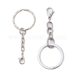 合金キーホルダー3個  鉄のリング付き  プラチナ  61.5~75mm  3個/セット&nbsp;KEYC-JKC01096