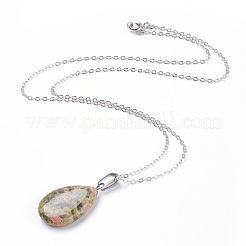 Natural & Synthetic Gemstone Pendant Necklaces&nbsp;X-NJEW-JN02160