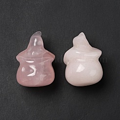 天然ローズクォーツホーム画面の装飾  魔女の帽子をかぶったハロウィーンのカボチャ  19x27~29mm&nbsp;DJEW-F018-01J