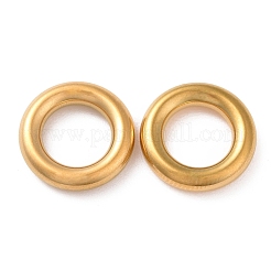 304ステンレススチールリンクリング  丸いリング  ゴールドカラー  14x3mm  内径：8mm&nbsp;STAS-D246-01A-03G