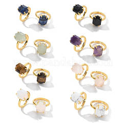 Hexagon Natural & Synthetic Gemstone Finger Rings&nbsp;RJEW-B113-02G