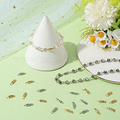 50色の真鍮製ネジ留め具2個  本物の金メッキと本物のプラチナメッキ  14x4mm  穴：3x2mm  25個/カラー&nbsp;KK-BBC0018-52