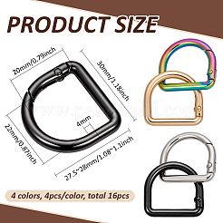 16Pcs 4 Colors Alloy Spring Gate Rings&nbsp;FIND-BC0014-18