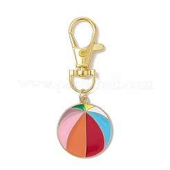 Sports Ball Alloy Enamel Pendant Decoration&nbsp;HJEW-JM02006