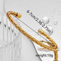 真鍮製カフバングル  女性用小麦型バングル  内径：2-3/8インチ（6cm）〜3-1/8インチ（8cm）&nbsp;BG0836-4