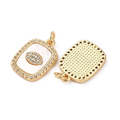 Brass Micro Pave Cubic Zirconia Pendants&nbsp;KK-K408-21G
