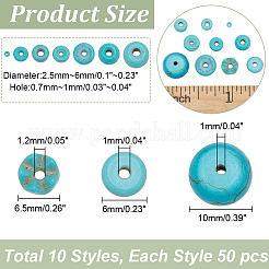 500Pcs 10 Style Synthetic Turquoise Dyed Beads Strands&nbsp;G-AR0005-76