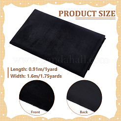 ポリエステルプラッシュ生地  服装アクセサリー  DIY 枕 漫画 おもちゃ  ブラック  1600mm&nbsp;DIY-WH0504-296B