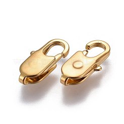 304ステンレススチール製ロブスタークロウ留め金  ゴールドカラー  18x8.5x3.7mm  穴：1.6mm&nbsp;STAS-L221-26B