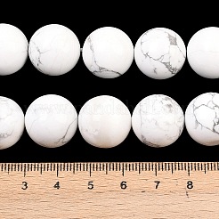 天然石ハウライトビーズ連売り  ラウンド  16~16.5mm  穴：1.6mm  約24~25個/連  15.35~15.94インチ（39~40.5cm）&nbsp;G-L648-A02-16mm