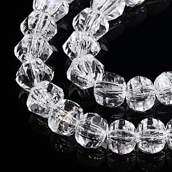 Transparent Crackle Glass Beads Strands&nbsp;GLAA-N051-05