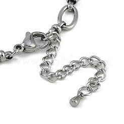 変色防止 304 ステンレススチール 楕円形リンクチェーン アンクレット  ステンレス鋼色  8-1/8インチ（20.5cm）&nbsp;AJEW-A057-01P