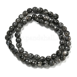 天然ラルビカイトビーズ連売り  (128 ファセット)ファセット  ラウンド  6mm  穴：0.9mm  約60個/連  14.76インチ（37.5cm）&nbsp;G-E571-A09-01