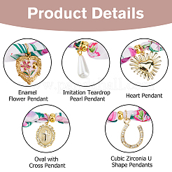 Flower Pattern Polyester Scarf Necklaces for Women&nbsp;NJEW-HS00027