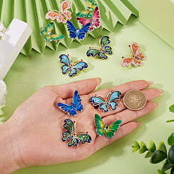 12Pcs 6 Styles Butterfly Enamel Pins&nbsp;JEWB-TA0001-23