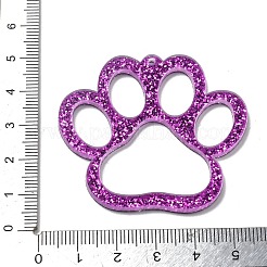 アクリルパーツ  足跡  パープル  45.5x50.5x2.5mm  穴：2mm&nbsp;OACR-I016-08A-02