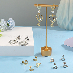 40Pcs 2 Color 201 Stainless Steel Heart Stud Earring Findings&nbsp;STAS-SC0005-30