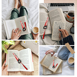 1Pc Blood Acrylic Bookmarks with Tassel&nbsp;AJEW-CP0009-57C