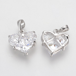 Brass Cubic Zirconia Charms&nbsp;X-KK-R015-109P