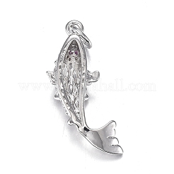 Brass Micro Clear Cubic Zirconia Pendants&nbsp;ZIRC-F120-044P