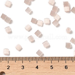 ガラスシードビーズ  模造キャットアイ  丸い穴  六角  桃パフ  3.5x3.8x3.5mm  穴：1mm  約140個/10g&nbsp;X1-SEED-H002-D-A816