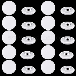 30穴PUレザーアルミボタン1個  フラットラウンド  ホワイト  23mm  穴：3mm&nbsp;BUTT-GF0004-12B