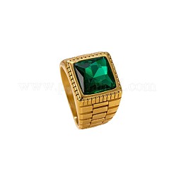 304 Stainless Steel & Cubic Zirconia Finger Rings&nbsp;FS-WG7376D-12