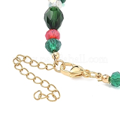 Christmas Tree & Snowman & Bell Alloy Enamel Charm Bracelets&nbsp;BJEW-TA00506