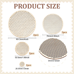 8種類のスタイルの木製刺繍ボード4個  フラットラウンド  湯通しアーモンド  50.5~101.5x3mm  2個/スタイル&nbsp;DIY-BC0014-91