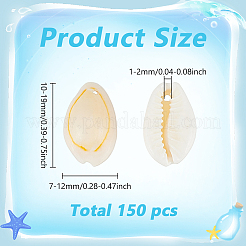 240g 天然カウリーシェルペンダント  楕円形のシェルチャーム  貝殻色  10~19x7~12x5~10mm  穴：1~2mm&nbsp;BSHE-ME0001-07