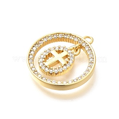 Brass Micro Pave Cubic Zirconia Pendants&nbsp;KK-G519-07G-04