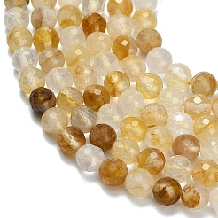 Grade A Natural Yellow Hematoid Quartz Beads Strands&nbsp;G-L642-F04-6mm