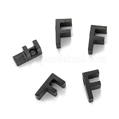 304ステンレススチールチャームイオンプレーティング（IP）  アルファベット  電気泳動黒  文字.f  8x4.5x3mm  穴：1.8mm&nbsp;STAS-K216-41F-EB