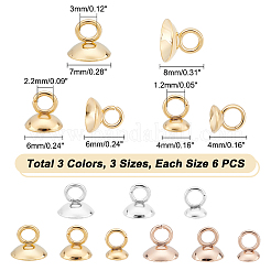 36スタイル201ステンレススチールビーズキャップペンダントベイル6個  グローブガラスバブルカバーペンダント用  ミックスカラー  4~7x4~8mm  穴：1.2~3mm  6個/スタイル&nbsp;STAS-DC0008-28