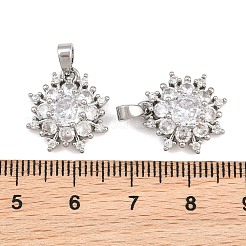 Brass Micro Pave Cubic Zirconia Pendants&nbsp;CU-CBAA6E8-04P-03