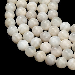 Natural White Moonstone Beads Strands&nbsp;G-L664-A01-8mm