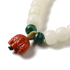 Round Natural White Jade Stretch Bracelets&nbsp;BJEW-B080-34D