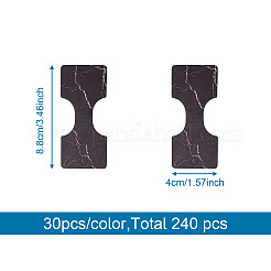 240本8色紙ネックレスディスプレイカード  大理石模様の長方形  ミックスカラー  8.8x4cm  30個/カラー&nbsp;CDIS-TA0001-14
