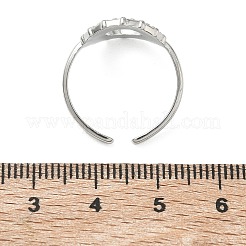 女性用304ステンレススチールカフオープンリング  ラウンド  ステンレス鋼色  14.5mm  usサイズ6（16.5mm）&nbsp;LS-RJEW-L341-04B-P
