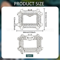 2Pcs Platinum Alloy & Rhinestone Detachable Shoe Buckle Clips&nbsp;FIND-FG0003-11