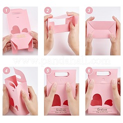 20Pcs 2 Style Rectangle Paper Bags with Handle and Clear Heart Shape Display Window&nbsp;CON-NB0001-90