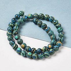 合成マラカイト染色ビーズ連売り  ラウンド  薄緑  8mm  穴：1.2mm  約47~48個/連  14.96''~15.16''（38~38.5センチメートル）&nbsp;G-P507-02A-09