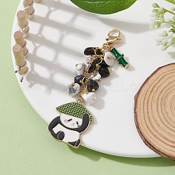 Panda Alloy Enamel Pendant Decorations&nbsp;HJEW-JM01275-05