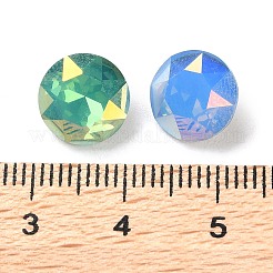 K9ガラスラインストーンカボション  多面カット  尖ったバック＆バックメッキ  フラットラウンド  ミックスカラー  10x5.5mm&nbsp;EGLA-F161-08