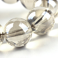 電気メッキガラスビーズセット  虹メッキ  ラウンド  淡いチソウ  7.5x8.5mm  穴：1mm  約100~104個/連  70~74cm&nbsp;EGLA-Q062-8mm-A11